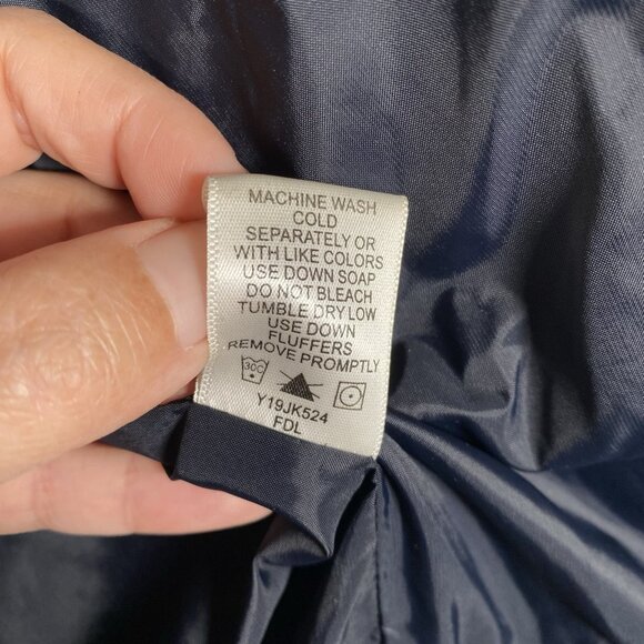 Cabela's 650 Fill Goose Down Puffer Jacket Size M Quilted Winter Coat Navy Black - Picture 10 of 13